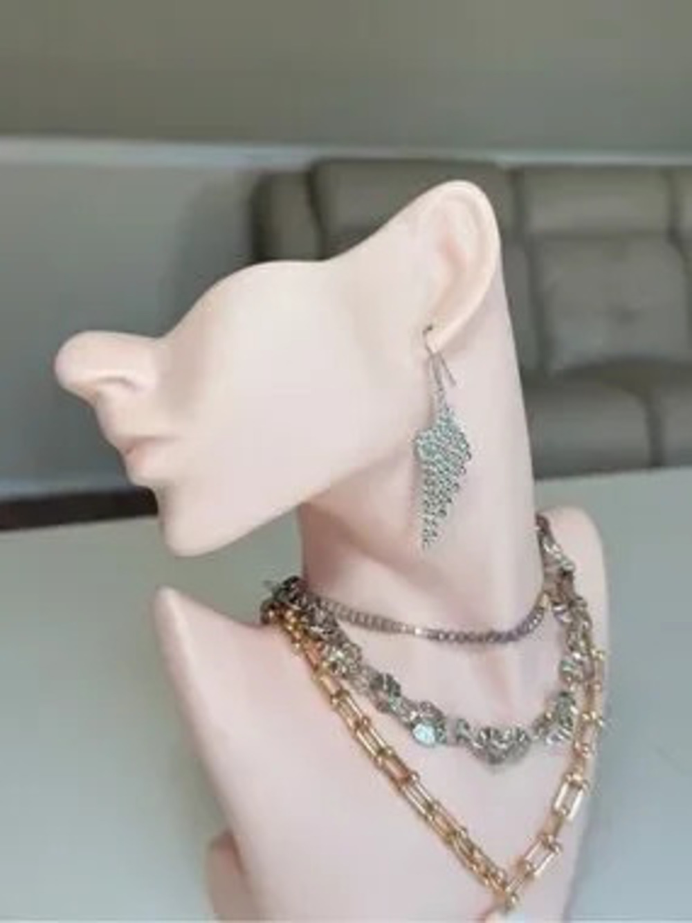 Silver Tone Crystal Fringe Earrings